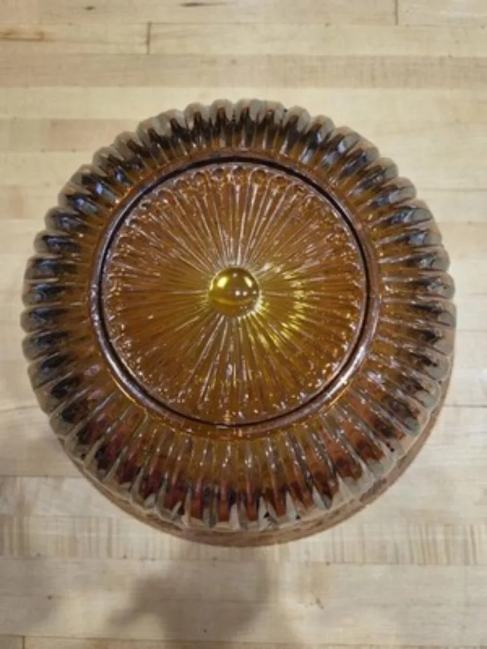 Vintage Indiana Glass Harvest Grape Marigold Carnival Punch Bowl Iridescent 12
